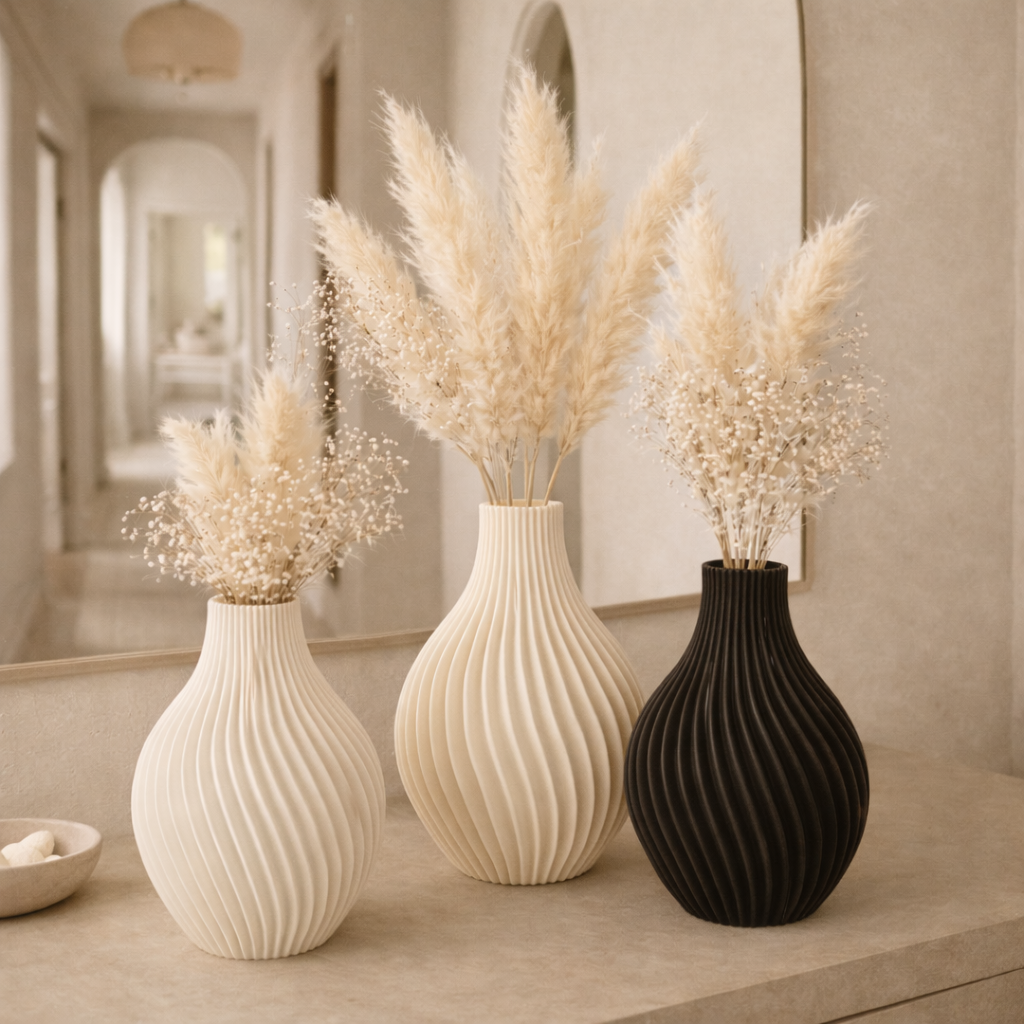 Gerippte Designvase