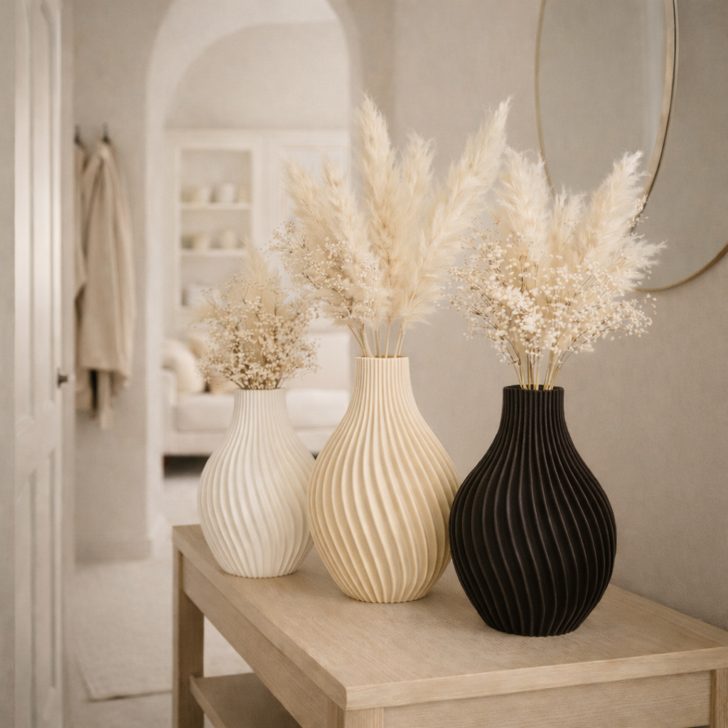 Gerippte Designvase