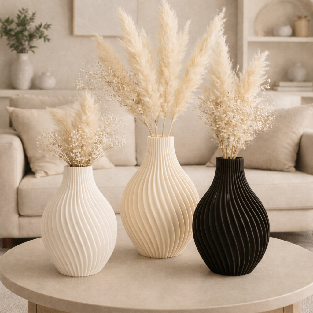 Gerippte Designvase