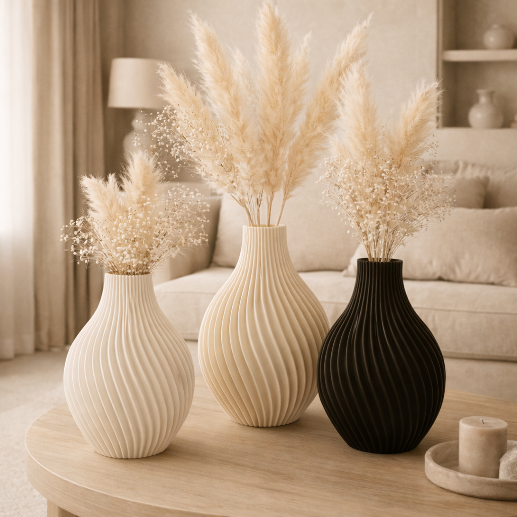 Gerippte Designvase
